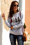 Merry Christmas Letters Print Pullover Sweatshirt
