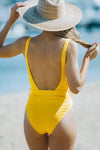 Ribbed One-piece Swimsuit with Belt