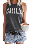 CHILL Graphic Print Tank Top