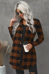 Turn-down Collar Plaid Shirt Coat