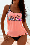 Printed Lined Tankini Swimsuit