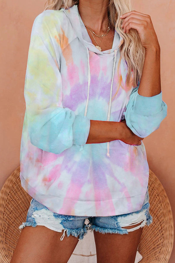 Multicolor Tie-dye Knit Hoodie