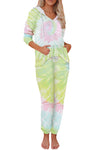 Multicolor Utopia Cotton Blend Tie Dye Hoodie Joggers Loungewear