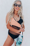 Colorblock Mesh Backless One-piece Swimwear