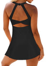 Casual Scoop Neck Backless One Piece Swimsuits