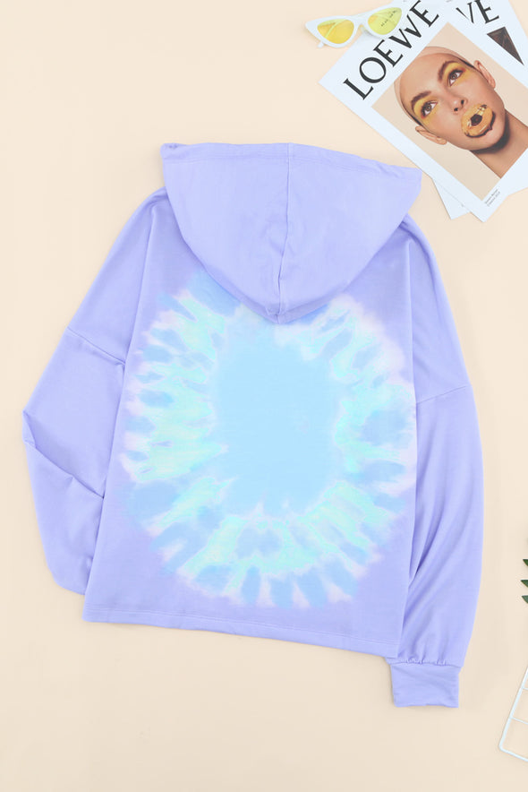 Colorblock The Sun Cotton Blend Tie Dye Hoodie