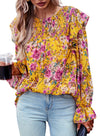 Womens Long Sleeve Ruffle Boho Shirts