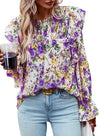 Womens Long Sleeve Ruffle Boho Shirts