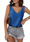 Womens V Neck Sleeveless Tank Tops