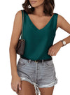 Womens V Neck Sleeveless Tank Tops