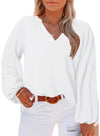 Womens V Neck Plus Size Boho Shirts