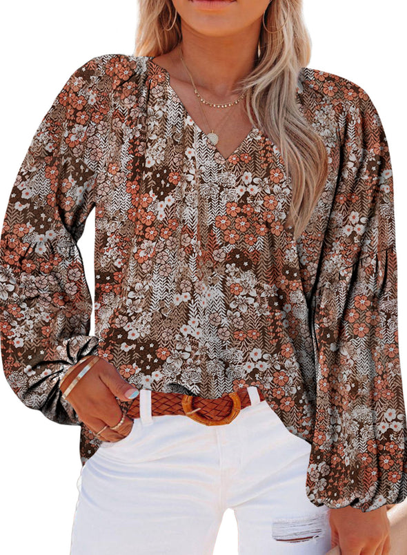 Womens V Neck Plus Size Boho Shirts