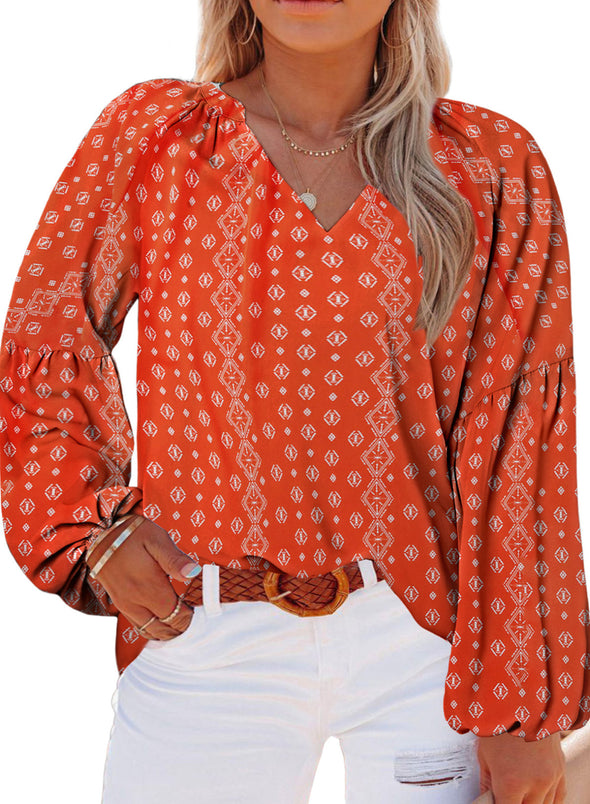 Womens V Neck Plus Size Boho Shirts