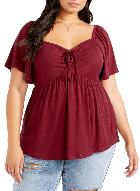 Womens Plus Size Sweetheart Neck T-Shirts