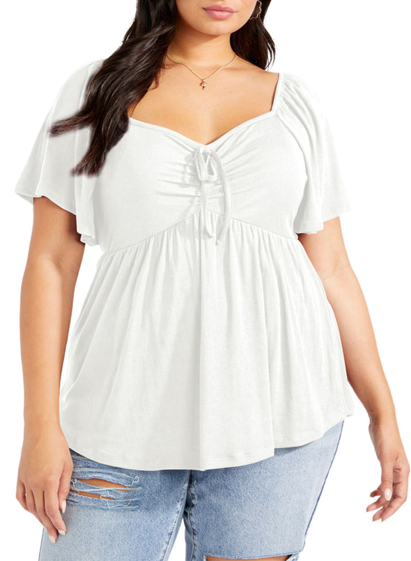 Womens Plus Size Sweetheart Neck T-Shirts