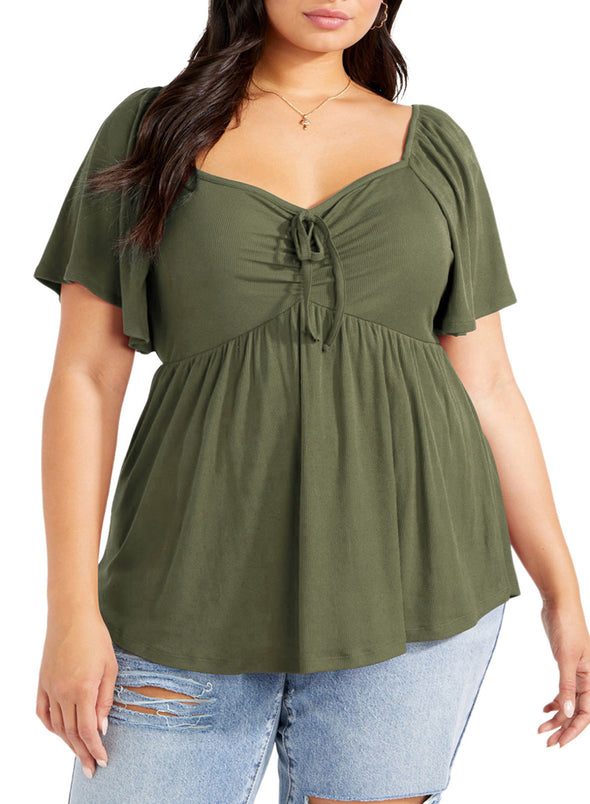 Womens Plus Size Sweetheart Neck T-Shirts