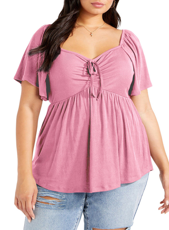 Womens Plus Size Sweetheart Neck T-Shirts