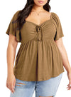 Womens Plus Size Sweetheart Neck T-Shirts