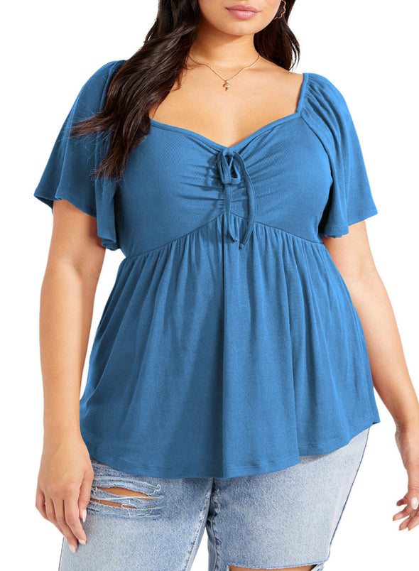 Womens Plus Size Sweetheart Neck T-Shirts