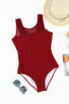 Strappy Hollow-out Back Mesh One-piece Swimwear