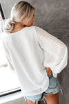 Balloon Sleeve Textured Blouse