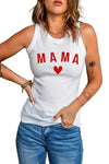 Solid White Round Neck Ribbed Tank Top