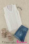 Wine Red Lace V Neck Tank Top