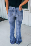 High Waist Distressed Flare Jeans