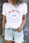 Letter Heart-shaped Rugby Graphic Print Short Sleeve T-shirt