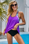 Splicing Scoop Neck Tankini Swimsuit