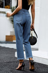 Ripped Slim Fit Washed Jeans