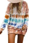 Fashion Tie Dye Long Sleeve Sweatshirt Dress