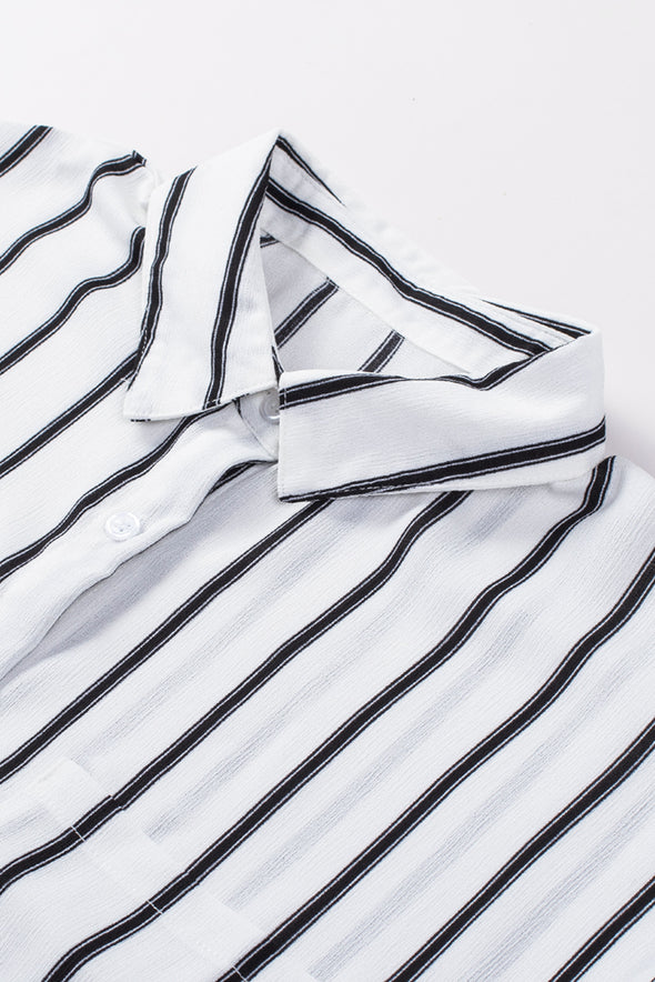 Pocketed Striped Shirt
