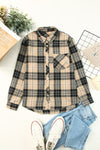 Plaid Pocket Buttoned Long Sleeve Shirt