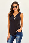 Just Say The Word 3 Button Tank Top