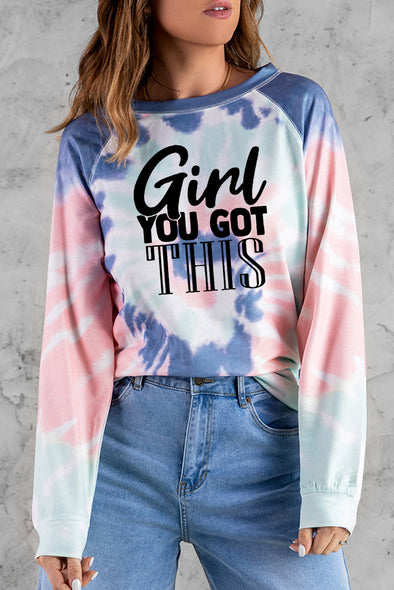 Ombre Tie Dye Loose Leisure Sweatshirt