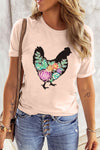Letter Heart-shaped Rugby Graphic Print Short Sleeve T-shirt