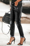 Ripped Slim Fit Washed Jeans