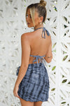 Tie-dye Ruffle Bikini with Sarong