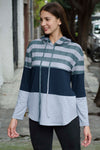 Color Block Drawstring Hoodie