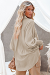 Billowy Sleeves Pocketed Shirt