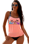Printed Lined Tankini Swimsuit