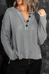 Buttoned Side Split Knit Sweater