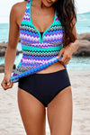 Wave Stripe Racerback Tankini Swimsuit