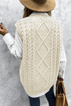 Wine Sleeveless Cable Knitted Sweater Tank