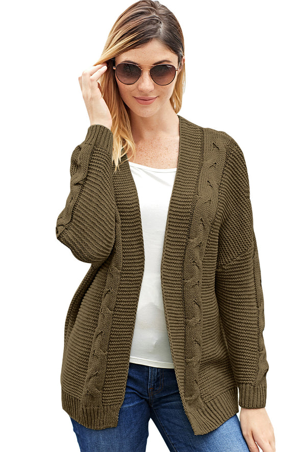 Chunky Wide Long Sleeve Knit Cardigan