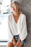Balloon Sleeve Textured Blouse