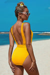 Ribbed One-piece Swimsuit with Belt