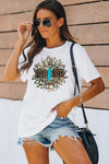 Letter Heart-shaped Rugby Graphic Print Short Sleeve T-shirt