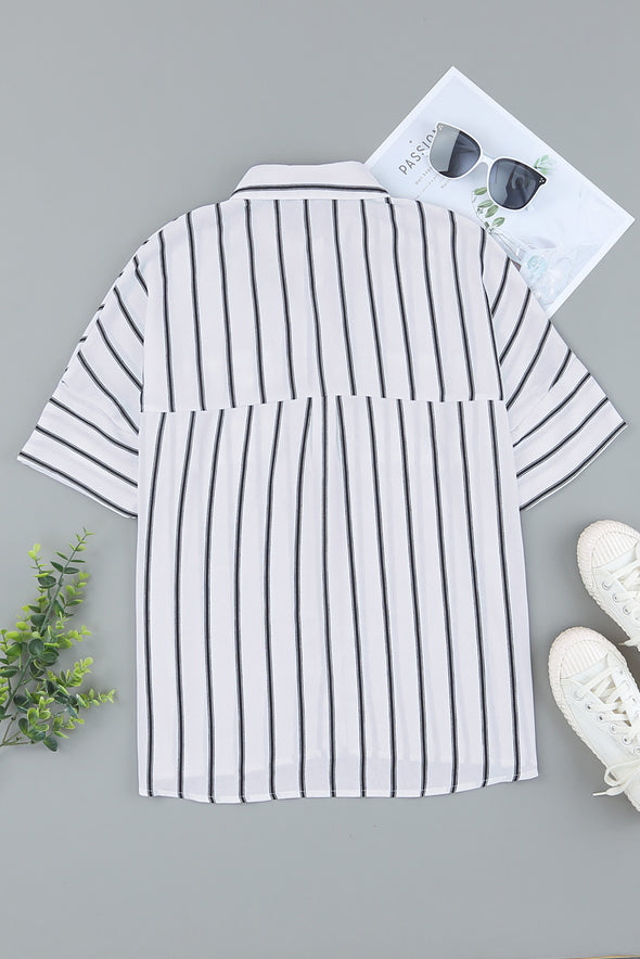 Pocketed Striped Shirt